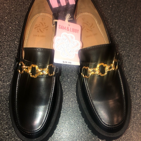 Women’s loafer Sam and Libby shoes Rylan lug sole loafer black size 9 1/2 NWT - Picture 14 of 16